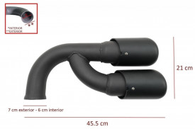 Ornamente Evacuare compatibil cu Porsche Cayenne 92A V6 2010-2014 GTS Design Matte Black - Img 5