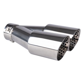 Ornamente toba inox dublu, finisaj lucios, diametru intrare 6,3 cm, latime 160 mm