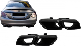 Ornamente tobe compatibil cu sistemul de evacuare Mercedes Benz C-Class GLE W166 GLC W253 X253 C253 C217 Negru Emerald - Img 2