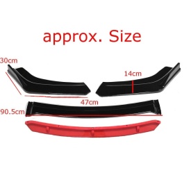 Pachet Exterior Prelungire bara fata Civic Design, negru lucios cu buza gri, 4 piese si Difuzor auto de bara universal culoare Negru Lucios - Img 4