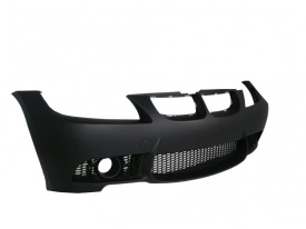 Pachet tuning Bara Fata compatibil cu BMW Seria 3 E90 E91 2004-2008 Non LCI M3 Design fara Proiectoare cu Grile Centrale Duble compatibil cu BMW Seria 3 E90 E91 Pre-LCI 2004-2008 M-Design Negru Lucios - Img 3