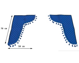 Perdelute laterale din piele ecologica pentru camion, universal, compatibil MAN, DAF, Mercedes, Volvo, Iveco, Scania, culoare albastru - Img 2
