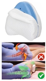 Perna ortopedica pentru genunchi si picioare, spuma cu memorie, husa detasabila, pentru ameliorarea durerilor de sciatica, spate, sold, genunchi si articulatii, culoare alb - Img 9