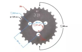 Pinion ax came moped, atv, 28 dinti - Img 2