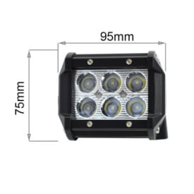 Proiector Auto cu Led, Offroad 18W, 12V-24V, 1800 Lumeni, Dreptunghiular, Spot Beam 30 Grade - Img 2