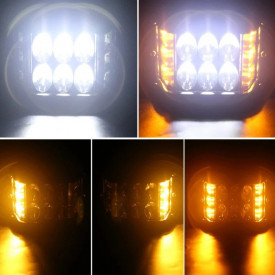 Proiector cu led 45W 12V-24V cu stroboscop galben