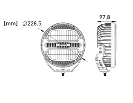 Proiector cu led camion faza lunga si pozitie, diametru 228 mm, 12V-24V, pozitie cu leduri alb - portocaliu - Img 2