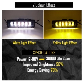 Proiector Led bar pentru motocicleta 4x4, atv, suv, camion, tractor, 12-24V, 40W, alb-portocaliu - Img 10