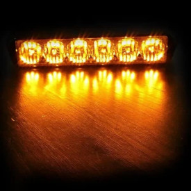 Proiector stroboscopic 6 LED-uri, in grila, subtire, galben - Img 2