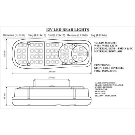 Set 2 Auto LED Lampi Spate , 5 Functii, Remorca, Camion, Trailer, 24V - Img 3