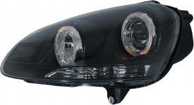 Set 2 Faruri Angel Eyes compatibil cu VW Golf 5 V 2003-2008, Fundal Negru - Img 2