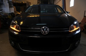 Set 2 Faruri LED compatibil VW Golf 6 VI (2008-2013) Facelift G7.5 Look Silver Semnalizare Secventiala - Img 5