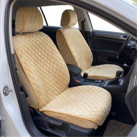 Set 2 huse scaune auto pentru fata, catifea, crem