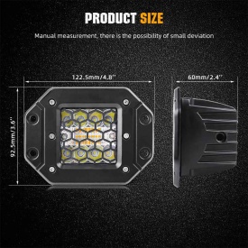 Set 2 proiectoare cu led, alb + portocaliu, lumina de urgenta, 12V - 24V, lumina combinata dubla, blit intermitent cu 6 moduri de iluminare - Img 4