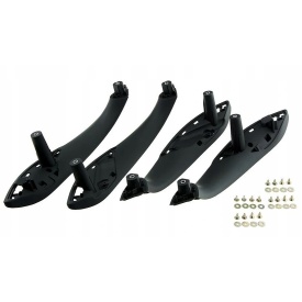 Set 4 manere plastic interior fata si spate fara trimuri compatibil BMW seria 3 F30 F31 2011-2018, Seria 4 F36 2014-2019 parte montare stanga si dreapta, fata si spate culoare negru