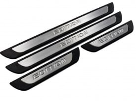 Set 4 protectii praguri din aluminiu compatibil cu VW TAIGO 2020->, S-Dizayn EDITION Line - Img 1