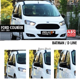 Set capace oglinda tip Batman compatibil Ford Tourneo Courier 2018-2021, negru lucios - Img 2