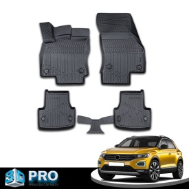 Set covorase auto cauciuc VW T-Roc 2017->, forma tavita 3D - Img 2