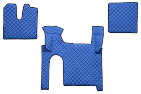 Set covorase camion, piele ecologica compatibil cu compatibile cu MAN TGX 2006-2018, cutie manuala, Albastru cu doua sertare