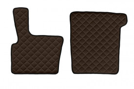 Set covorase camion, piele ecologica compatibil cu DAF XF 95 1997-2005 Maro, MANUALA - Img 2