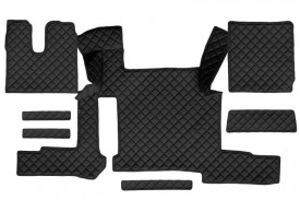 Set covorase camion, piele ecologica compatibil cu Man TGX I,II 2018-> 2 sertare, Negru, cutie manuala