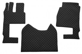 Set covorase camion, piele ecologica compatibil cu MERCEDES ACTROS MP4 Negru, scaun pasager pliabil