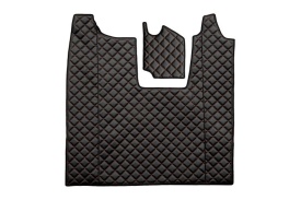 Set covorase camion, piele ecologica compatibil cu Scania L,P,G,R,S 2016-> Negru cusatura rosie AUTOMAT, cu scaun pliabil - Img 2