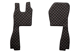 Set covorase camion, piele ecologica compatibil cu SCANIA R 2010-2016 Negru cusatura rosie, AUTOMAT, scaune normale - Img 3