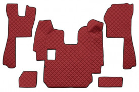 Set covorase camion, piele ecologica compatibil cu SCANIA R pana in 2010 Rosu, MANUALA - Img 1