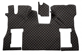 Set covorase camion, piele ecologica compatibil cu Scania S 2016-> Negru cu cusatura rosie AUTOMAT