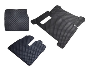 Set covorase camion, piele ecologica compatibile cu Man TGX 2007-2017 Manual, Negru cu un sertar - Img 6