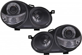 Set faruri Angel Eyes Halo Rims compatibil cu VW Polo 9N 2001-2005 Negru - Img 3