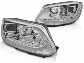Set Faruri compatibile cu VW TOURAN II 2010-2015 Crom TUBE LIGHT TRU DRL SEQ - Img 1