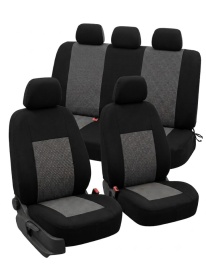 Set huse auto pentru scaune compatibile Dacia Logan 2 MCV 2012-2020, 5 locuri, material textil, negru cu gri, Lichidare stoc! - Img 2