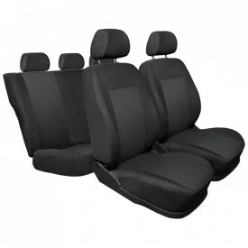 Set huse auto pentru scaune compatibile FORD MONDEO IV 2007-2014, material textil negru cu rosu, Lichidare de stoc - Img 5