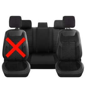 Set Huse Auto Premium fata-spate, piele ecologica cu imitatie de alcantara, culoare negru, Produs Incomplet