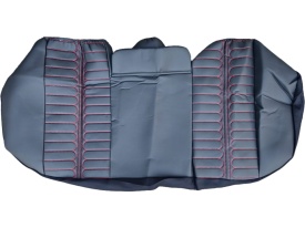 Set huse piele ecologica pentru scaune, negru cu cusatura rosie, universale, fata-spate, Milano Design - Img 3