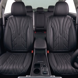 Set huse scaune auto compatibil cu Skoda Octavia 2 2004-2013 piele ecologica neagra, fata-spate