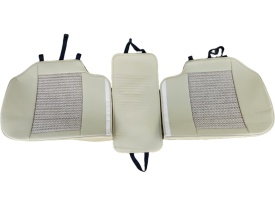 Set huse scaune auto compatibil cu Skoda Octavia 2 2004-2013 piele ecologica bej cu material textil bej, fata-spate - Img 7