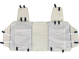 Set huse scaune auto compatibil cu VW Passat B6 2005-2010 piele ecologica bej cu material textil bej, fata-spate - Img 5