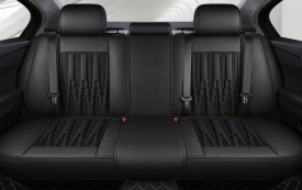 Set huse scaune auto compatibil Dacia Duster II 2018-2023, fata-spate, piele ecologica negru cu cusatura rosie - Img 4