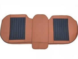 Set huse scaune auto compatibil Skoda Fabia III 2014-2021, fata-spate, Piele ecologica Negru cu maro - Img 4