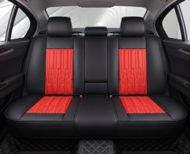 Set huse scaune auto compatibil Toyota Corolla XII 2018->, fata-spate, piele ecologica rosu cu negru - Img 4