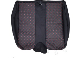 Set huse scaune auto compatibile VW CRAFTER 2006-2017 2+1, piele ecologica cu textil, negru cusatura rosie, Lichidare stoc! - Img 2