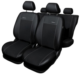 Set huse scaune auto, dedicate Opel Insignia 2008-2017, fata-spate, piele ecologica neagra cu imitatie de alacantara neagra - Img 3