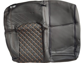 Set huse scaune auto, dedicate VW Passat B8 2015->, piele ecologica neagra si cusaturi maro in romb, Lichidare stoc! - Img 5