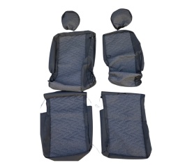 Set huse scaune auto fata 2+1 compatibile cu VW Crafter 2017->, material textil, negru cu gri model sageti, Van, Doka - Img 4