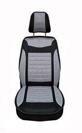 Set huse scaune auto universale, material textil negru cu gri, bancheta fractionata spate, fata-spate - Img 3