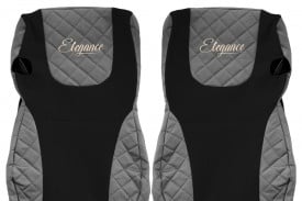 Set huse scaune camion compatibil cu DAF XF105 XF106 2012-> euro 6, Negru cu gri, piele ecologica cu velur - Img 3