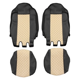 Set huse scaune camion compatibile cu IVECO STRALIS S-WAY 2021->, piele ecologica negru cu crem - Img 2